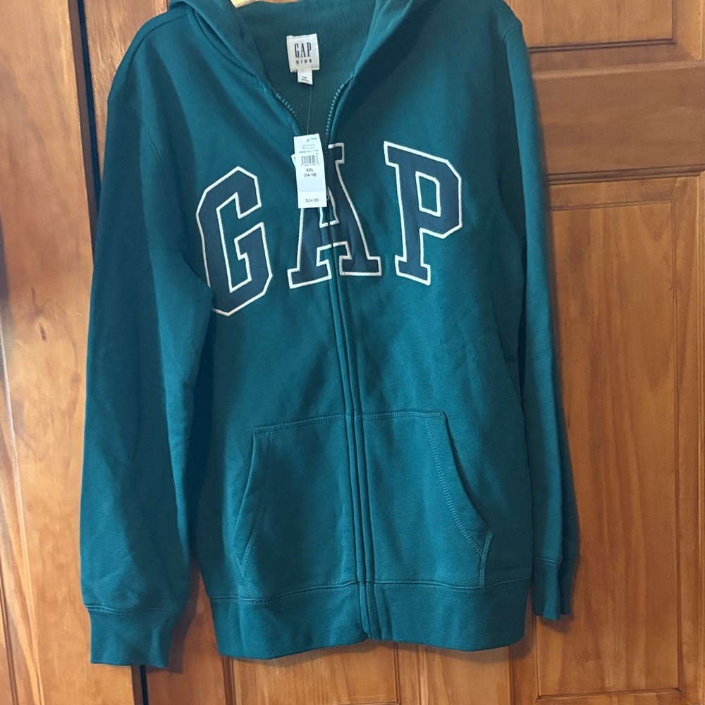 GAP Kids Dark Green Full-Zip Hoodie Price is Firm